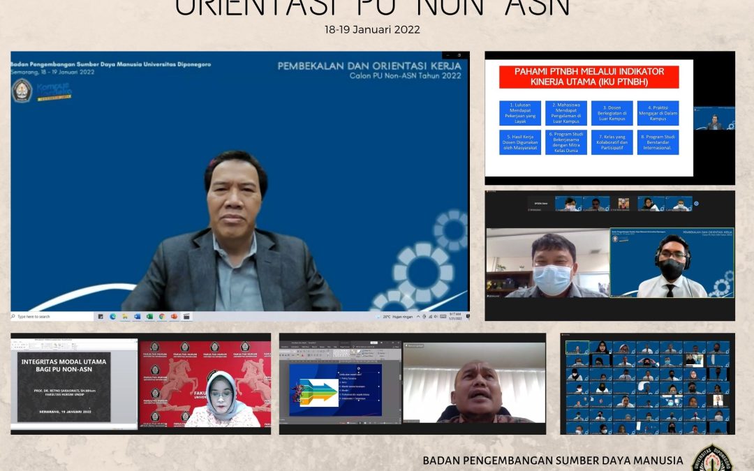 Orientasi Kerja bagi Calon PU Non-ASN Tahun 2022