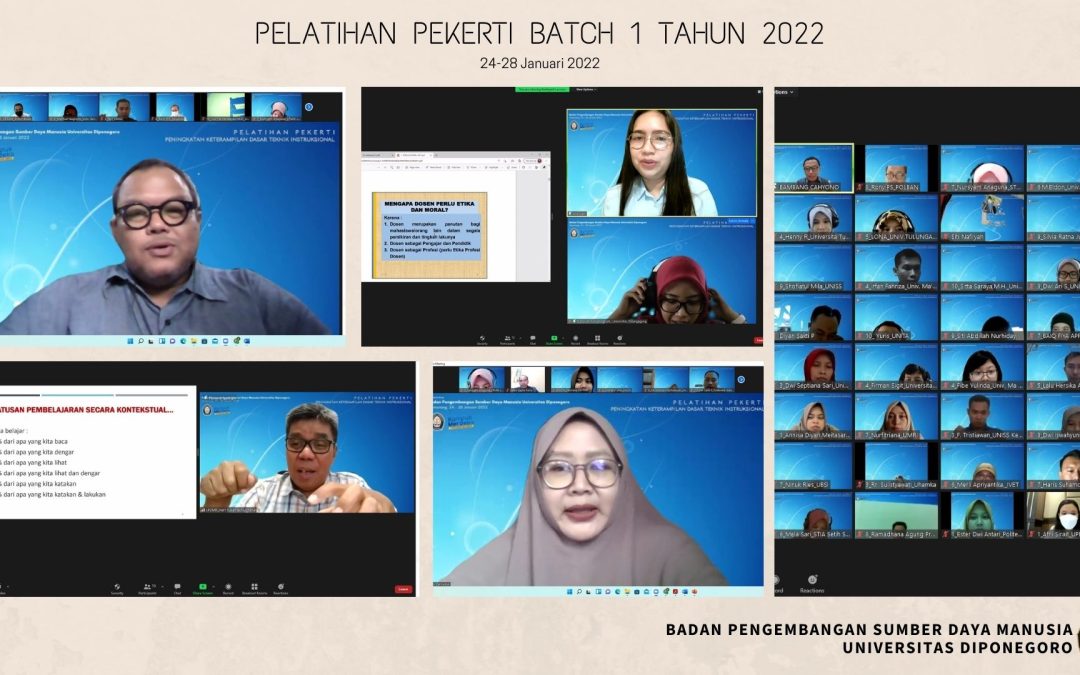 Pelatihan PEKERTI bagi Dosen Luar UNDIP Batch 1 Tahun 2022