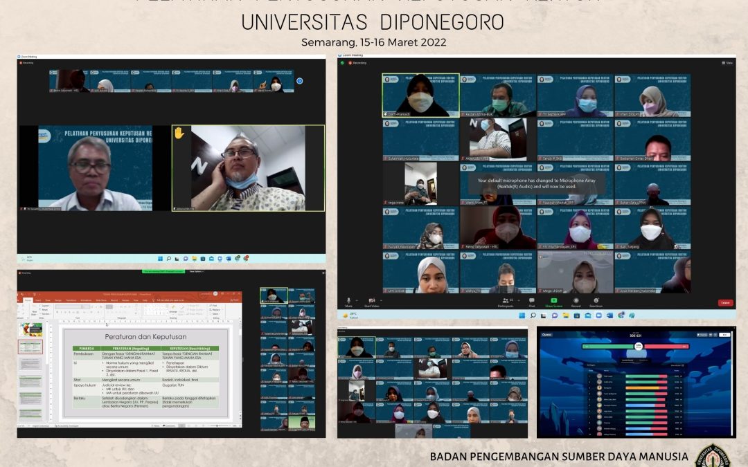 Pelatihan Penyusunan Keputusan Rektor Universitas Diponegoro