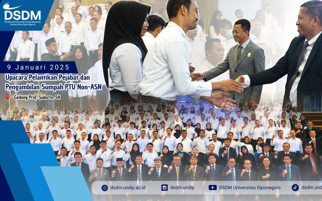 Rektor Kukuhkan 185 Orang Pegawai Tetap Undip Non-ASN Awal Tahun 2025