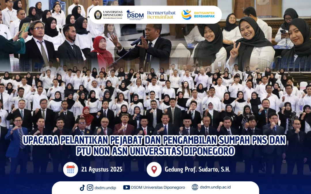 Penguatan SDM: Undip Lantik 14 Pejabat serta 106 PNS dan PTU Non ASN