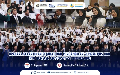 Penguatan SDM: Undip Lantik 14 Pejabat serta 106 PNS dan PTU Non ASN