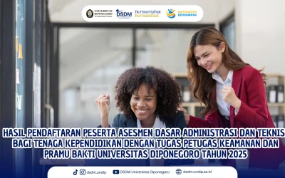 Pengumuman Hasil Pendaftaran Peserta Asesmen Dasar Administrasi dan Teknisi Bagi Tenaga Kependidikan dengan Tugas Petugas Keamanan dan Pramu Bakti Universitas Diponegoro Tahun 2025