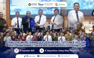 Undip Gelar Penglepasan PNS Purna Tugas dan Penyerahan Dana Setiakawan KORPRI Periode Mei–September 2025
