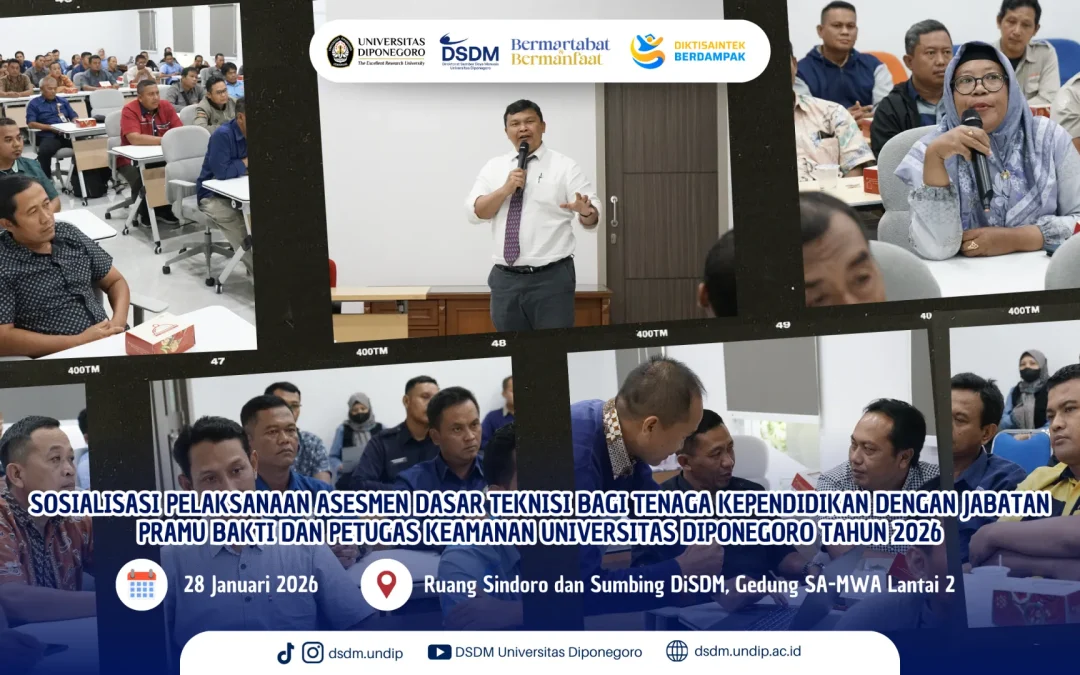 Transformasi Karier Tendik: Undip Gelar Sosialisasi Asesmen Teknisi bagi Pramu Bakti dan Petugas Keamanan