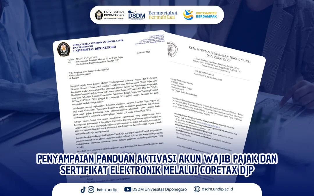ASN Undip Wajib Aktivasi Akun Coretax DJP, Ini Panduan dan Ketentuannya