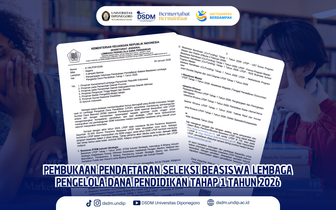 🎓 Raih Kesempatan Studi Impian: Beasiswa LPDP Tahap 1 Tahun 2026 Resmi Dibuka