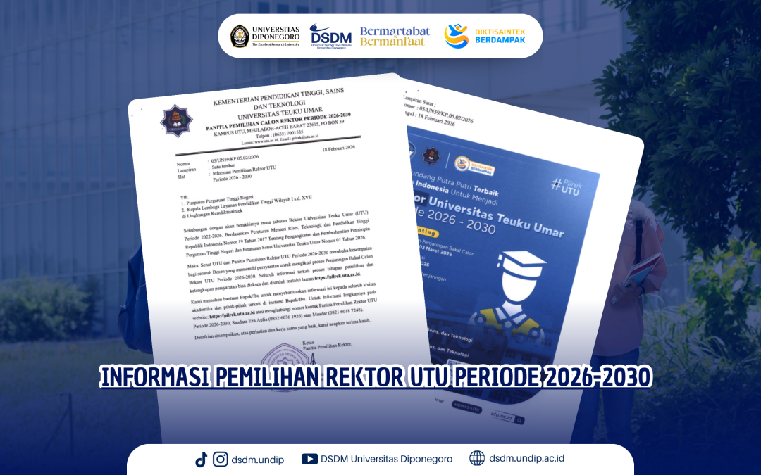 📢 UTU Cari Pemimpin Visioner! Penjaringan Calon Rektor 2026–2030 Dibuka