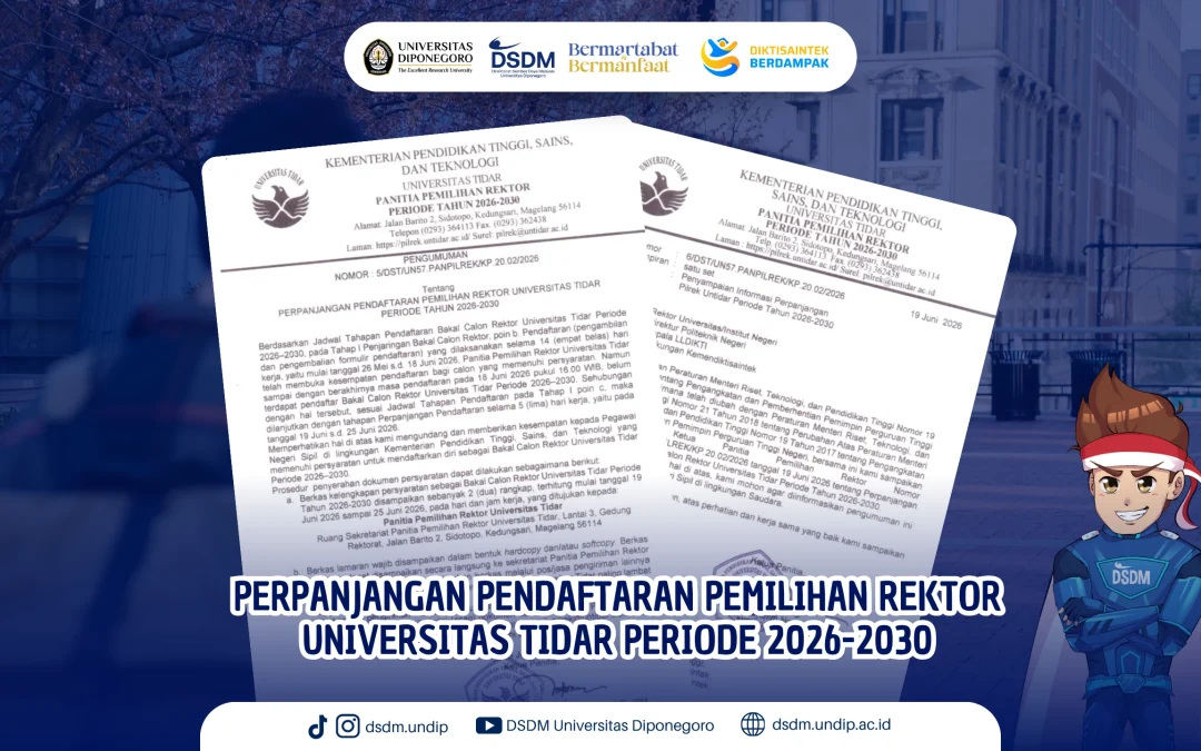 📢 Pendaftaran Bakal Calon Rektor Universitas Tidar Diperpanjang!