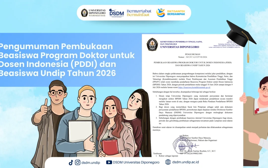 Saatnya Melanjutkan Studi Doktor! Beasiswa PDDI dan Beasiswa Undip Tahun 2026 Telah Dibuka